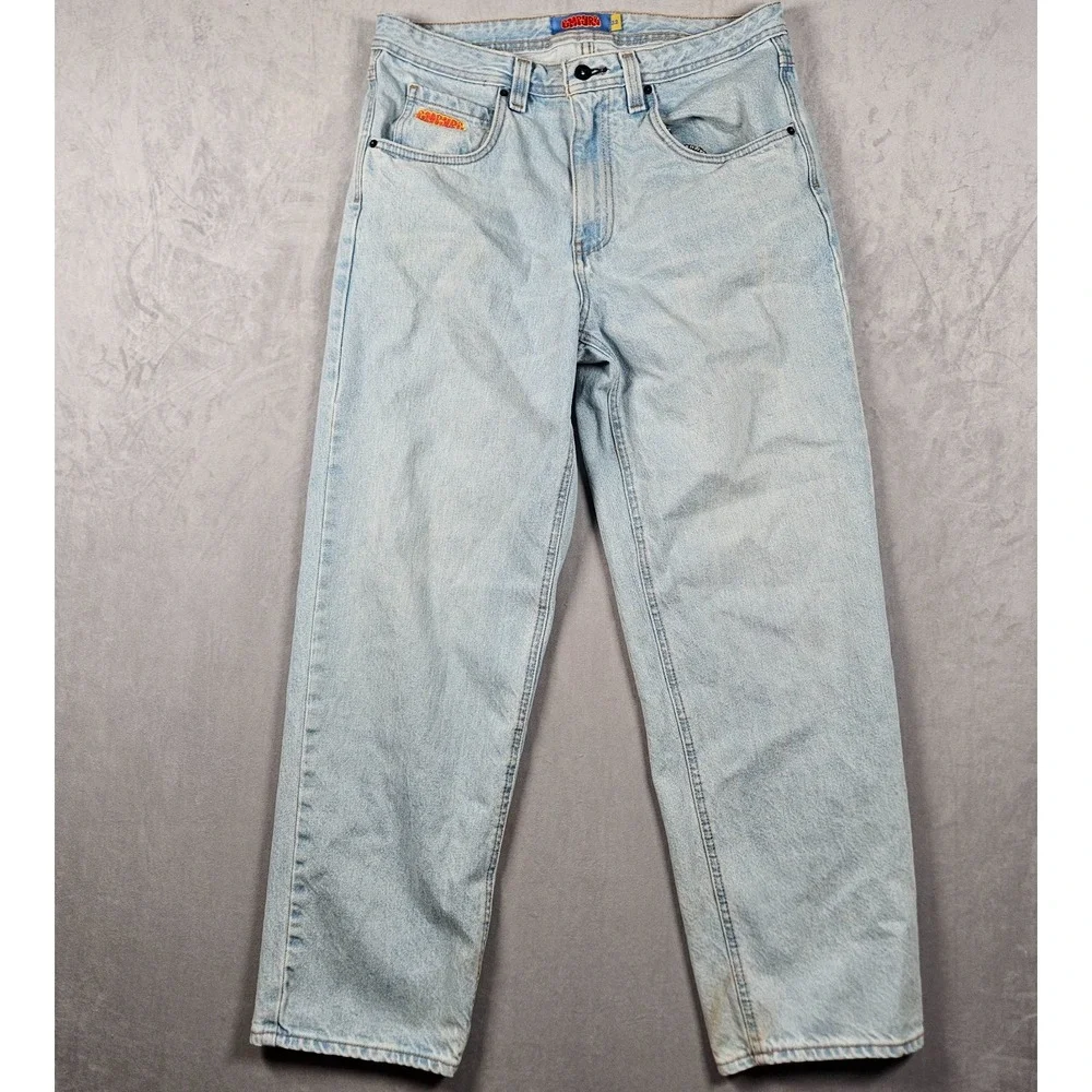 Empyre Jeans Mens 32x30 Relaxed Fit Lightwash Denim Skater Grunge Streetwear Y2K - Picture 4 of 16